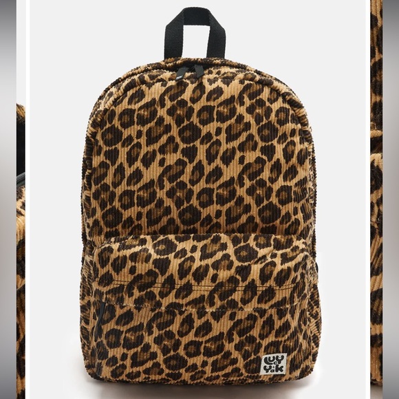 NWT Lucy & Yak Kellie Skater Corduroy Backpack in Leopard Print - Picture 3 of 16